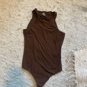 Skims High neck bodysuit in Cocoa